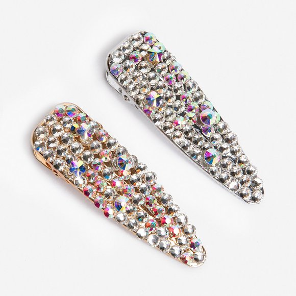 Accessories - NEW! 3" Sparkly Gold and Silver Hair Clips